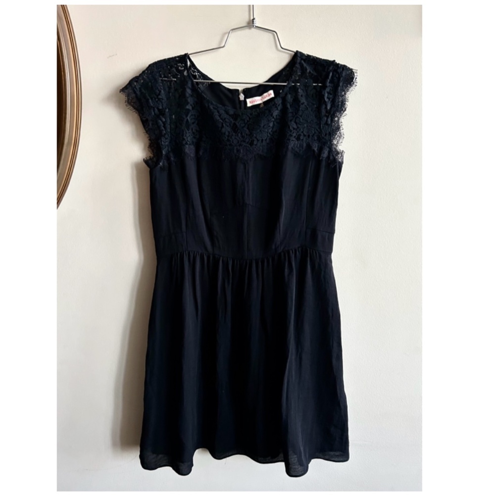 Rebecca Taylor Black Lace Cap Sleeve Dress – Size 6